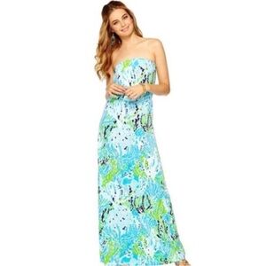 Lilly Pulitzer Marlisa Maxi Dress Spa Blue Let's Cha Cha
Strapless Size M